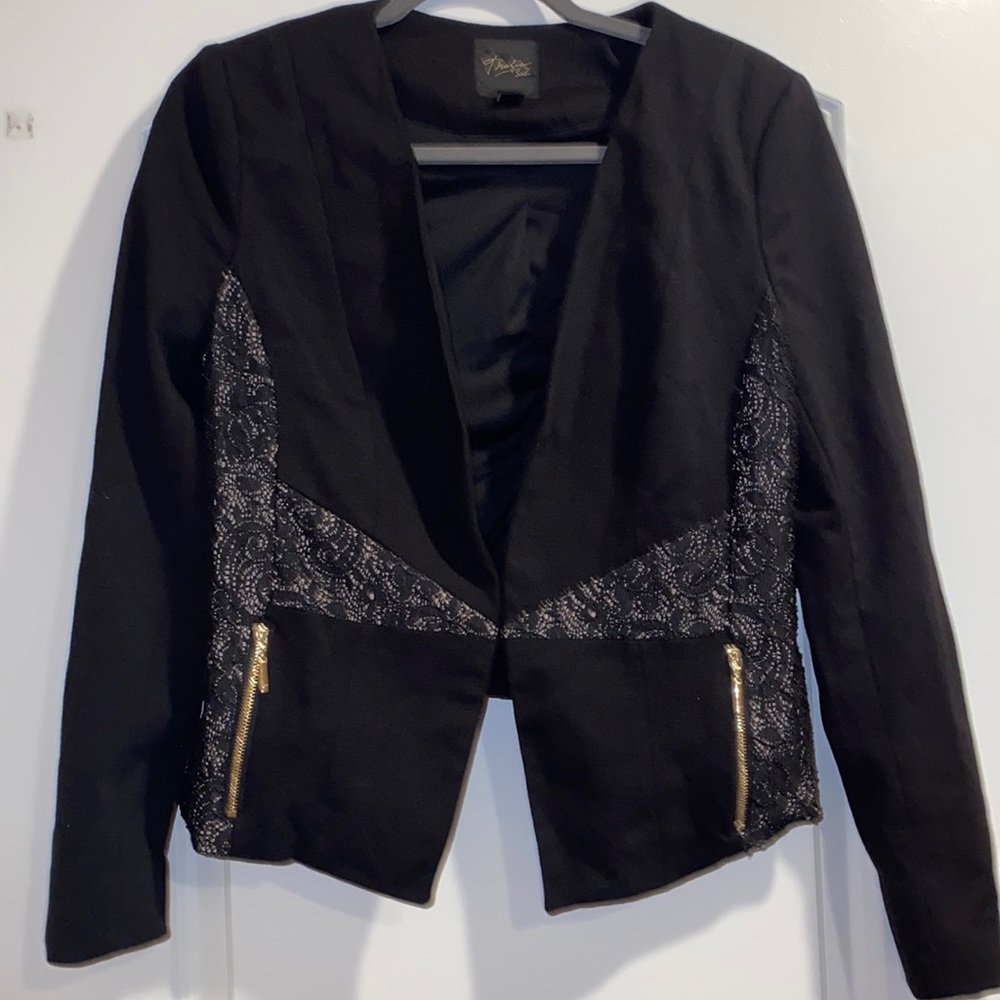 Lace Zipper Blazer
